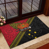 Papua new Guinea Goroka Show Rubber Doormat Bird-of-paradise and Melanesian Tattoo Pattern