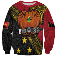 Papua new Guinea Goroka Show Sweatshirt Bird-of-paradise and Melanesian Tattoo Pattern