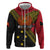 Papua new Guinea Goroka Show Zip Hoodie Bird-of-paradise and Melanesian Tattoo Pattern
