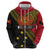 Papua new Guinea Goroka Show Zip Hoodie Bird-of-paradise and Melanesian Tattoo Pattern