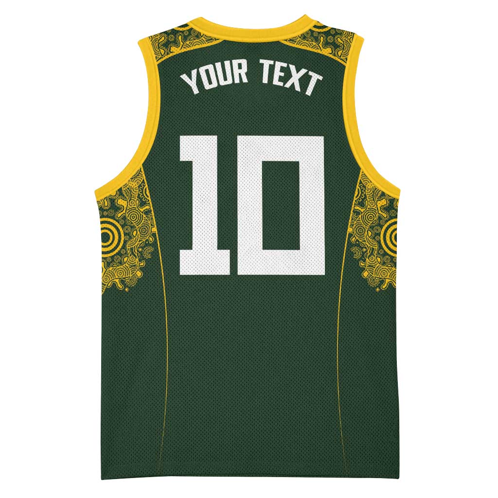 Australia Rugby Custom Basketball Jersey Aboriginal Art Sporty Style - Polynesian Pride