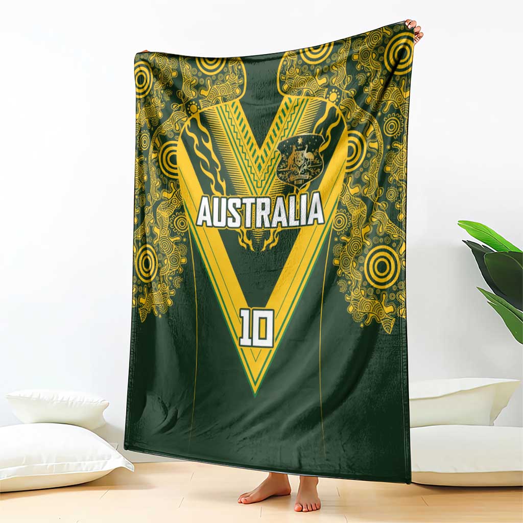 Australia Rugby Custom Blanket Aboriginal Art Sporty Style - Polynesian Pride