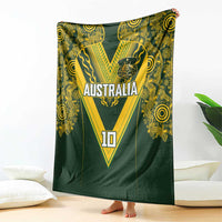 Australia Rugby Custom Blanket Aboriginal Art Sporty Style - Polynesian Pride