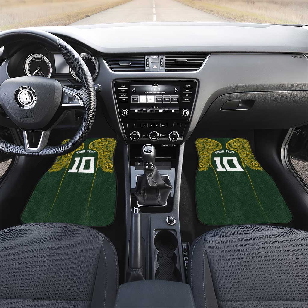 Australia Rugby Custom Car Mats Aboriginal Art Sporty Style - Polynesian Pride