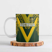 Australia Rugby Custom Ceramic Mug Aboriginal Art Sporty Style - Polynesian Pride