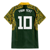 Australia Rugby Custom Family Matching Mermaid Dress and Hawaiian Shirt Aboriginal Art Sporty Style - Polynesian Pride