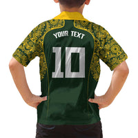 Australia Rugby Custom Family Matching Puletasi and Hawaiian Shirt Aboriginal Art Sporty Style - Polynesian Pride