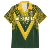 Australia Rugby Custom Family Matching Puletasi and Hawaiian Shirt Aboriginal Art Sporty Style - Polynesian Pride