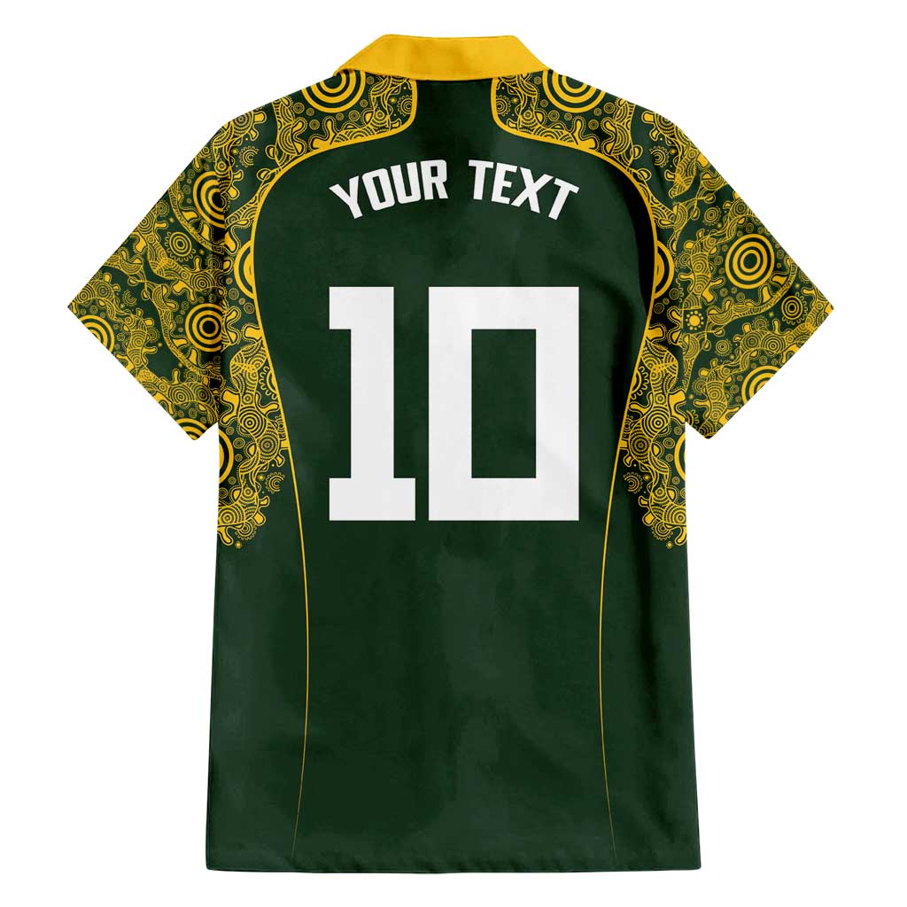 Australia Rugby Custom Family Matching Puletasi and Hawaiian Shirt Aboriginal Art Sporty Style - Polynesian Pride