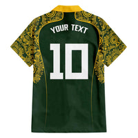 Australia Rugby Custom Family Matching Puletasi and Hawaiian Shirt Aboriginal Art Sporty Style - Polynesian Pride