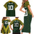 Australia Rugby Custom Family Matching Short Sleeve Bodycon Dress and Hawaiian Shirt Aboriginal Art Sporty Style - Polynesian Pride