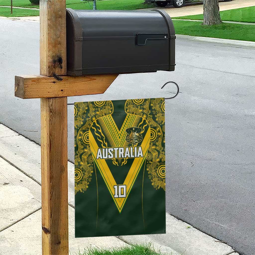 Australia Rugby Custom Garden Flag Aboriginal Art Sporty Style - Polynesian Pride