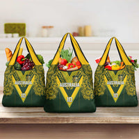 Australia Rugby Custom Grocery Bag Aboriginal Art Sporty Style - Polynesian Pride