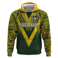 Australia Rugby Custom Hoodie Aboriginal Art Sporty Style - Polynesian Pride