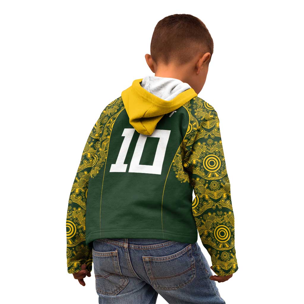 Australia Rugby Custom Kid Hoodie Aboriginal Art Sporty Style - Polynesian Pride