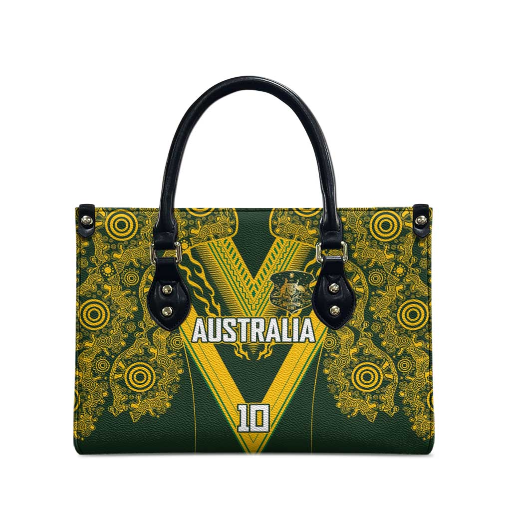 Australia Rugby Custom Leather Bag Aboriginal Art Sporty Style - Polynesian Pride
