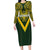 Australia Rugby Custom Long Sleeve Bodycon Dress Aboriginal Art Sporty Style - Polynesian Pride