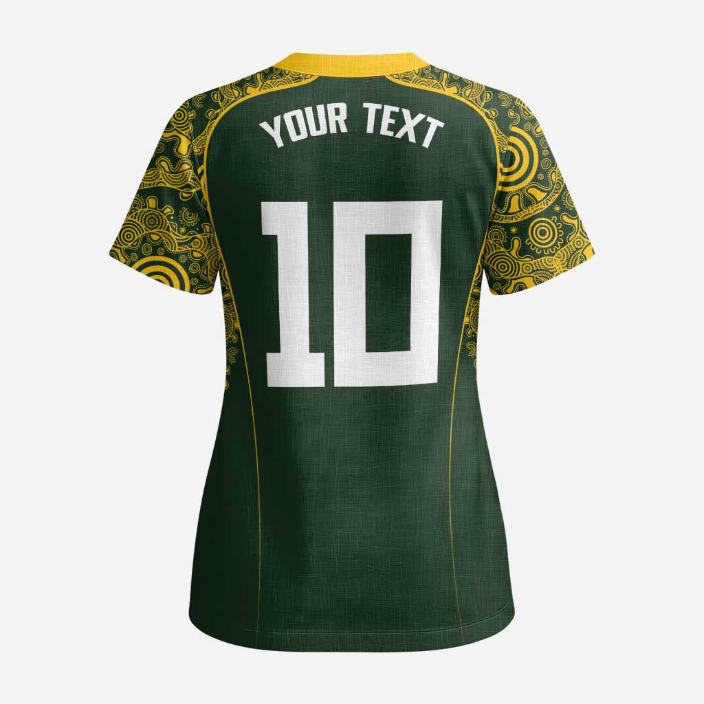 Australia Rugby Custom Scrub Top Aboriginal Art Sporty Style LT03 - Polynesian Pride
