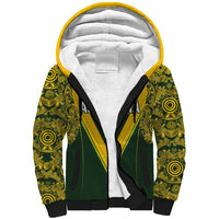 Australia Rugby Custom Sherpa Hoodie Aboriginal Art Sporty Style - Polynesian Pride