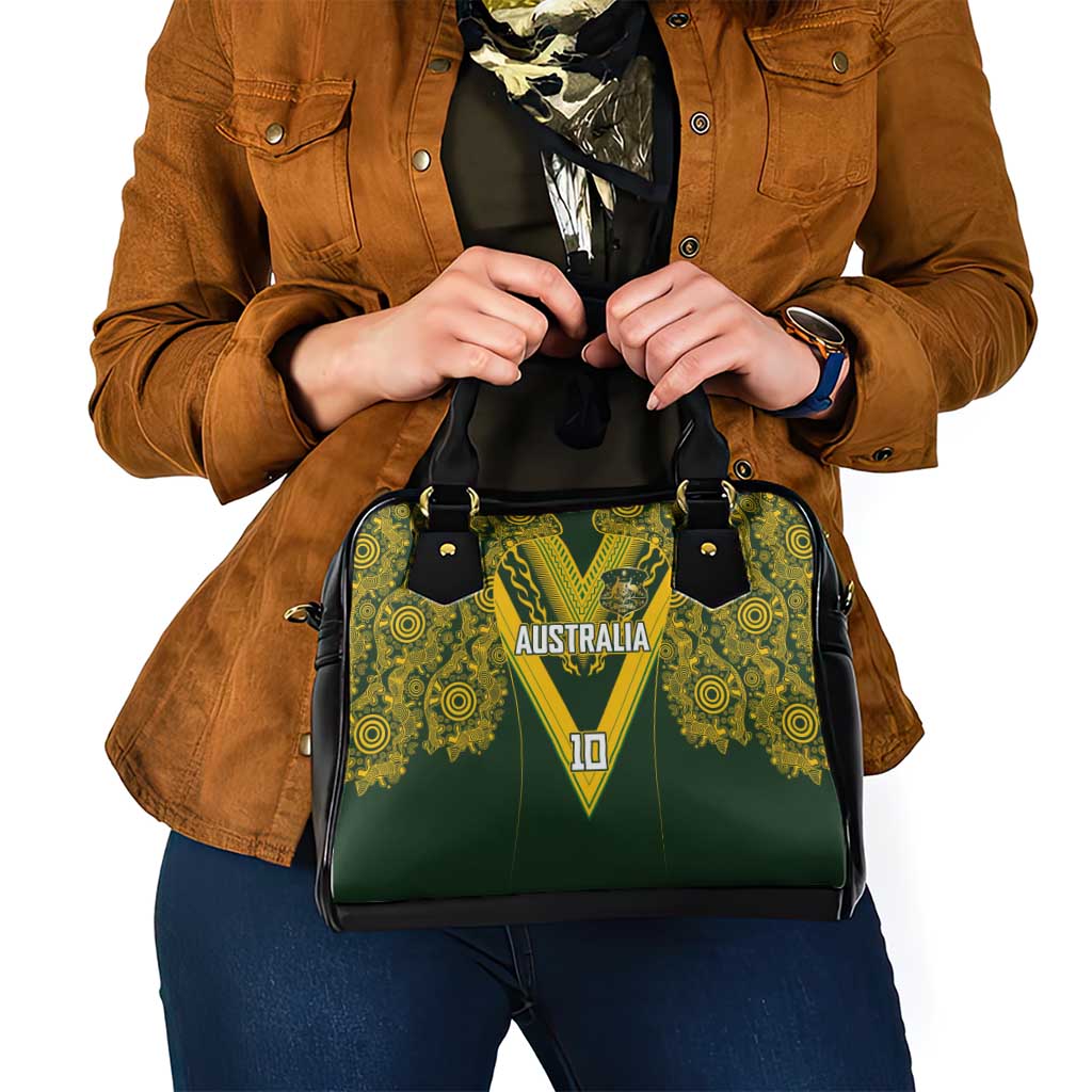 Australia Rugby Custom Shoulder Handbag Aboriginal Art Sporty Style - Polynesian Pride