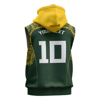 Australia Rugby Custom Sleeveless Zip Hoodie Aboriginal Art Sporty Style LT03