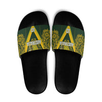 Australia Rugby Custom Slide Sandals Aboriginal Art Sporty Style - Polynesian Pride