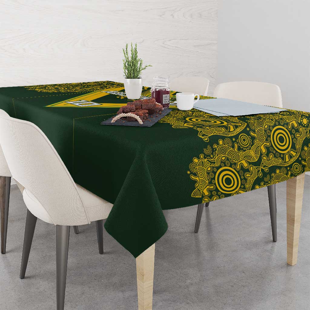 Australia Rugby Custom Tablecloth Aboriginal Art Sporty Style - Polynesian Pride