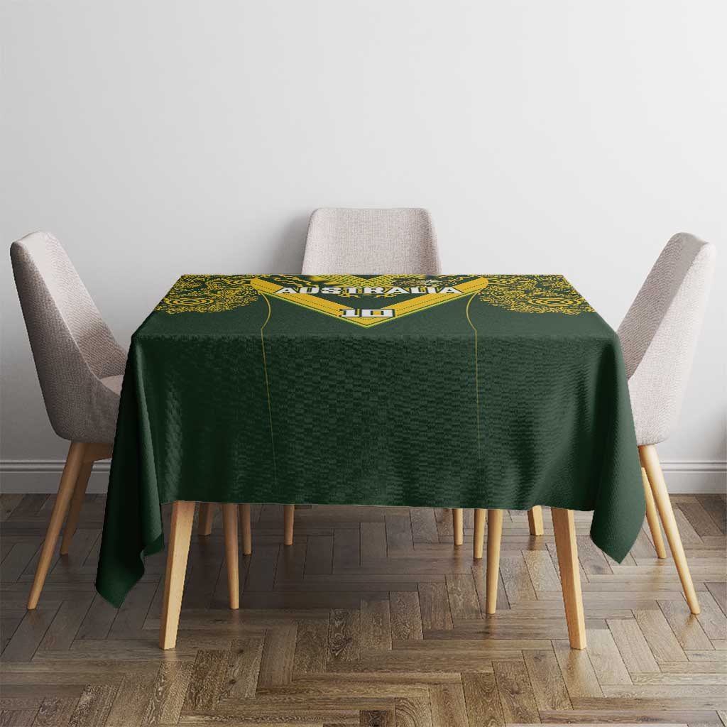 Australia Rugby Custom Tablecloth Aboriginal Art Sporty Style - Polynesian Pride