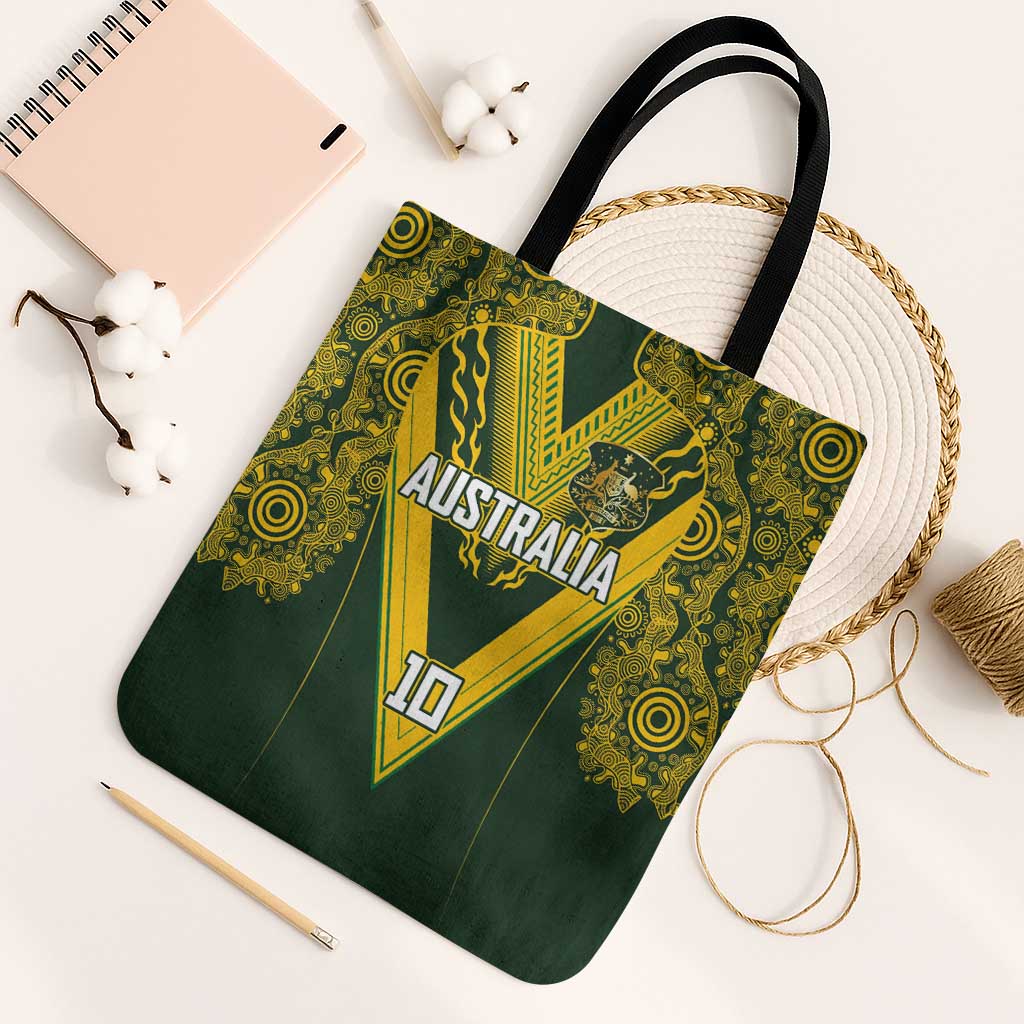 Australia Rugby Custom Tote Bag Aboriginal Art Sporty Style - Polynesian Pride