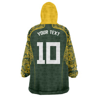 Australia Rugby Custom Wearable Blanket Hoodie Aboriginal Art Sporty Style - Polynesian Pride