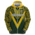 Australia Rugby Custom Zip Hoodie Aboriginal Art Sporty Style - Polynesian Pride
