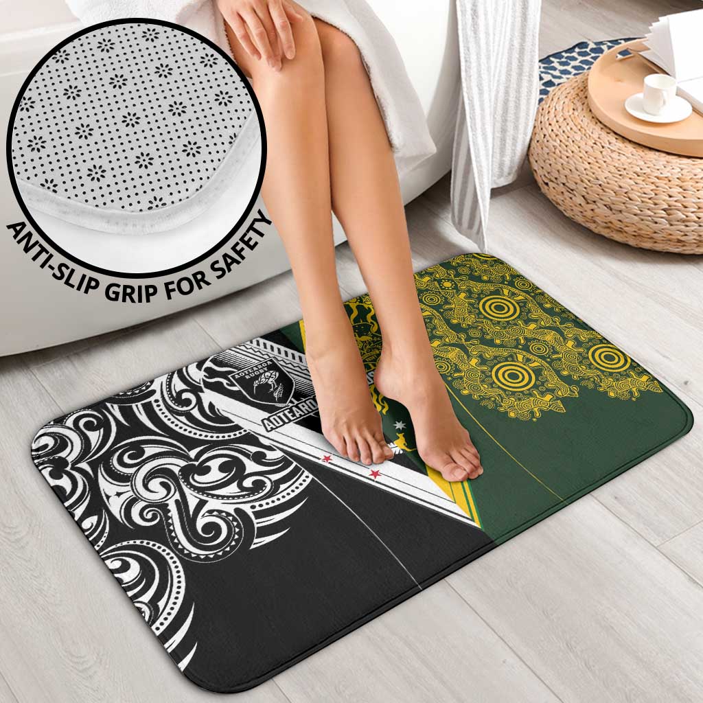 Aotearoa Australia Rugby Bathroom Set Maori and Aboriginal Art Sporty Style - Polynesian Pride