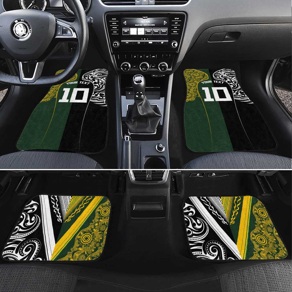 Aotearoa Australia Rugby Car Mats Maori and Aboriginal Art Sporty Style - Polynesian Pride
