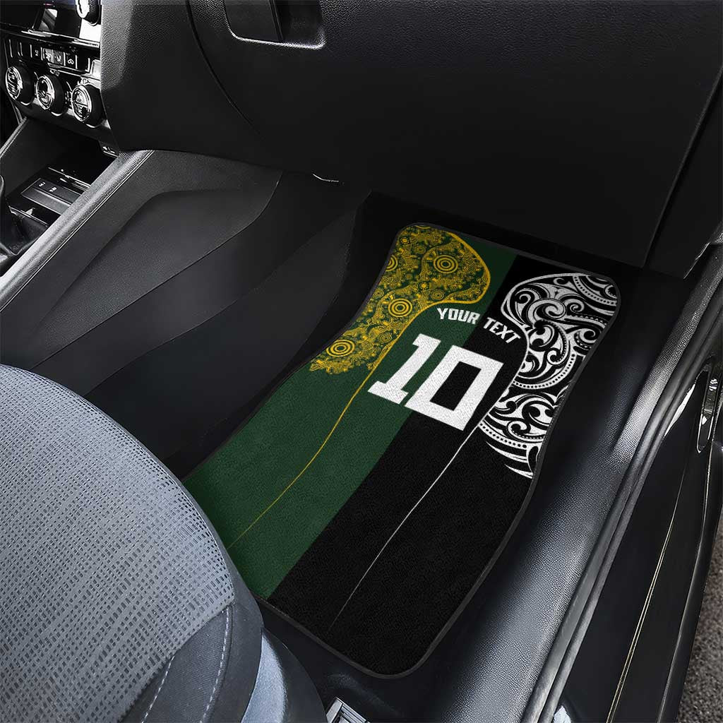 Aotearoa Australia Rugby Car Mats Maori and Aboriginal Art Sporty Style - Polynesian Pride