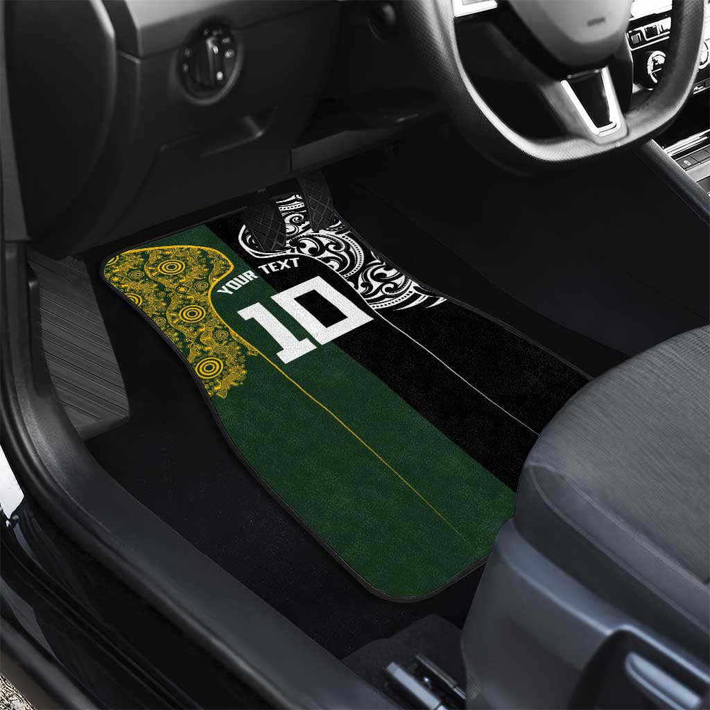 Aotearoa Australia Rugby Car Mats Maori and Aboriginal Art Sporty Style - Polynesian Pride