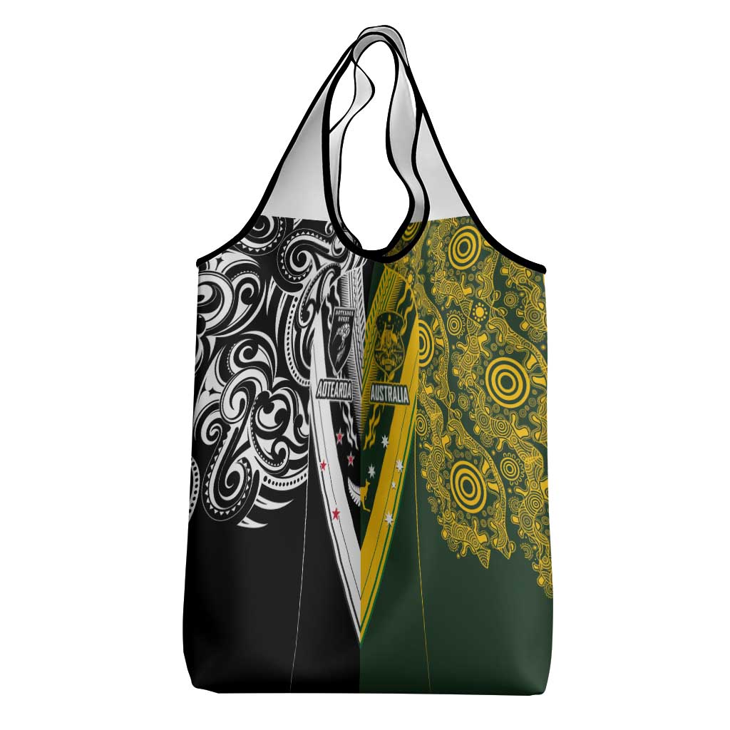Aotearoa Australia Rugby Grocery Bag Maori and Aboriginal Art Sporty Style - Polynesian Pride