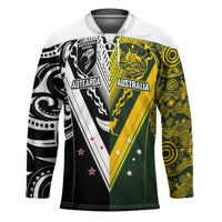 Aotearoa Australia Rugby Custom Hockey Jersey Maori and Aboriginal Art Sporty Style - Polynesian Pride