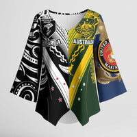 Aotearoa Australia Rugby Custom Kimono Sleeve Blouse Maori and Aboriginal Art Sporty Style - Polynesian Pride