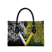 Aotearoa Australia Rugby Leather Bag Maori and Aboriginal Art Sporty Style - Polynesian Pride