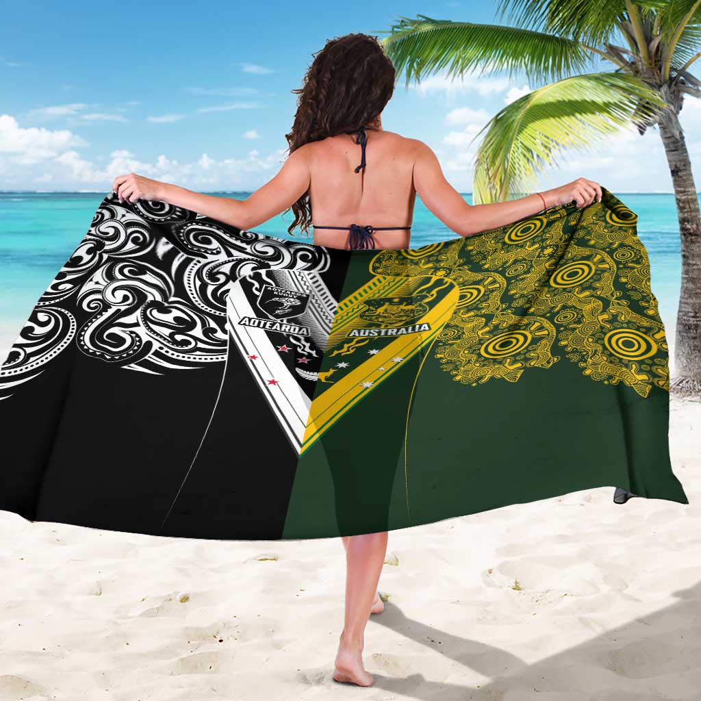 Aotearoa Australia Rugby Sarong Maori and Aboriginal Art Sporty Style - Polynesian Pride