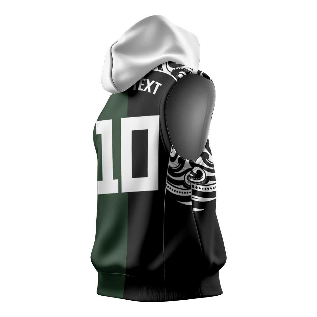Aotearoa Australia Rugby Custom Sleeveless Hoodie Maori and Aboriginal Art Sporty Style - Polynesian Pride