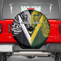 Aotearoa Australia Rugby Spare Tire Cover Maori and Aboriginal Art Sporty Style LT03 - Polynesian Pride