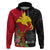 Papua New Guinea Hoodie Birds Of Paradise Mix Tropical Flower Polynesian Pattern LT03 Red - Polynesian Pride