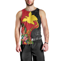 Papua New Guinea Men Tank Top Birds Of Paradise Mix Tropical Flower Polynesian Pattern LT03 - Polynesian Pride