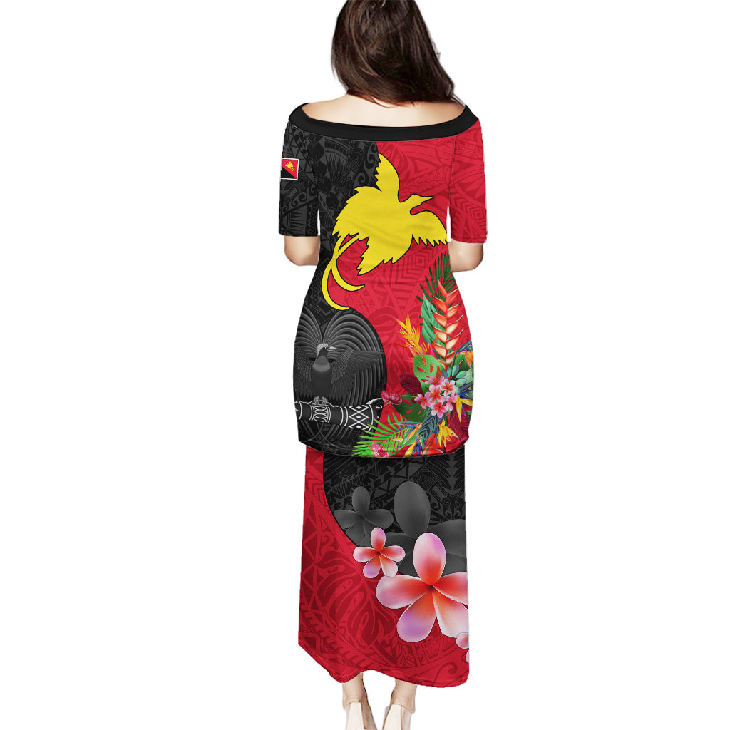 Papua New Guinea Puletasi Birds Of Paradise Mix Tropical Flower Polynesian Pattern LT03 - Polynesian Pride