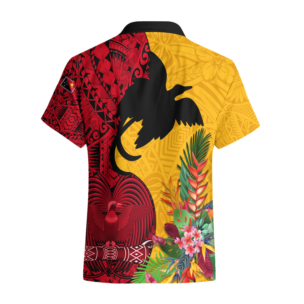 Papua New Guinea Hawaiian Shirt Birds Of Paradise Mix Tropical Flower Polynesian Pattern LT03 - Polynesian Pride