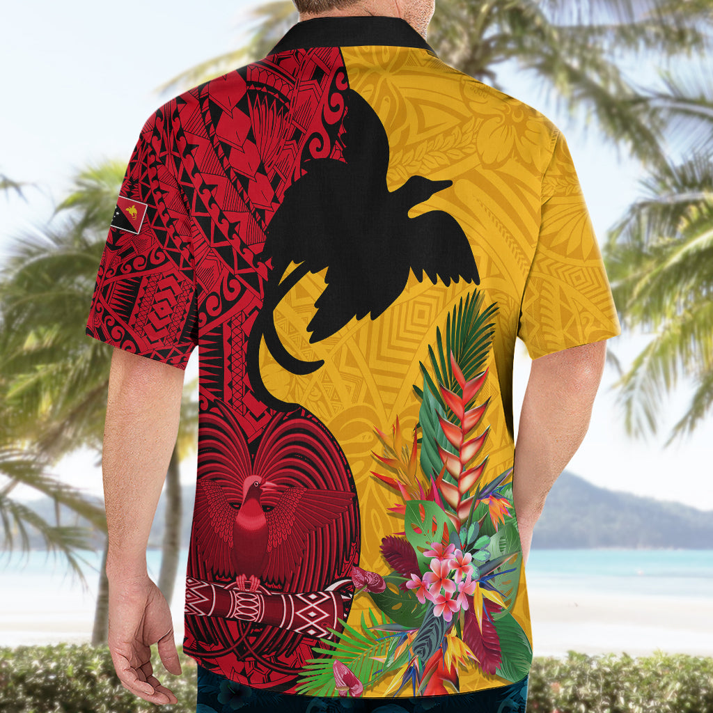 Papua New Guinea Hawaiian Shirt Birds Of Paradise Mix Tropical Flower Polynesian Pattern LT03 - Polynesian Pride