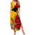 Papua New Guinea Summer Maxi Dress Birds Of Paradise Mix Tropical Flower Polynesian Pattern LT03 Women Yellow - Polynesian Pride