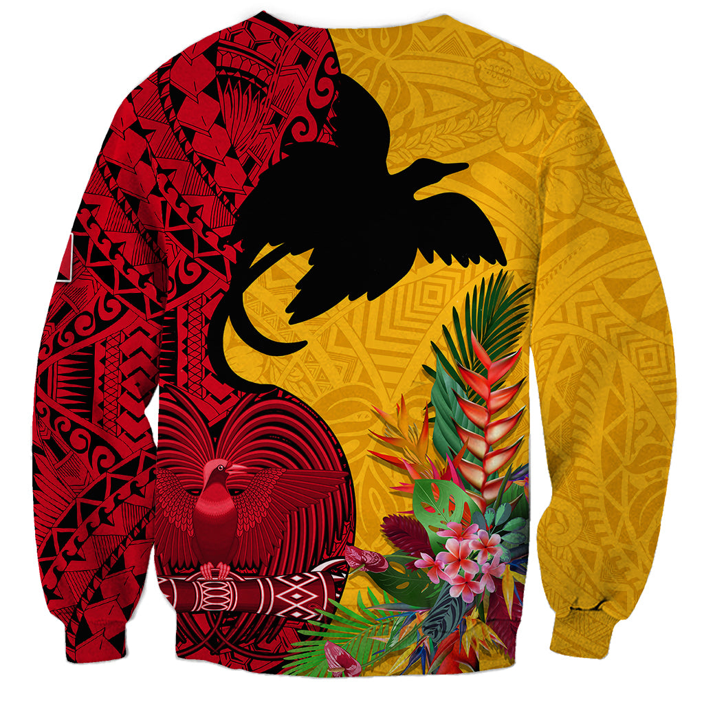 Papua New Guinea Sweatshirt Birds Of Paradise Mix Tropical Flower Polynesian Pattern LT03 - Polynesian Pride