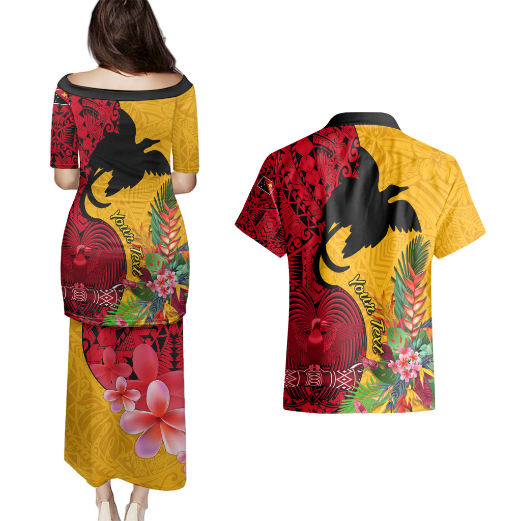 Custom Papua New Guinea Couples Matching Puletasi Dress and Hawaiian Shirt Birds Of Paradise Mix Tropical Flower Polynesian Pattern LT03 - Polynesian Pride
